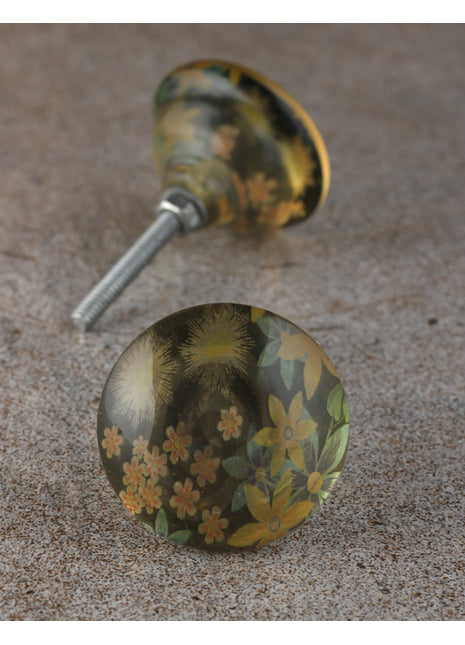 Floral Design Resin Dresser cabinet knob