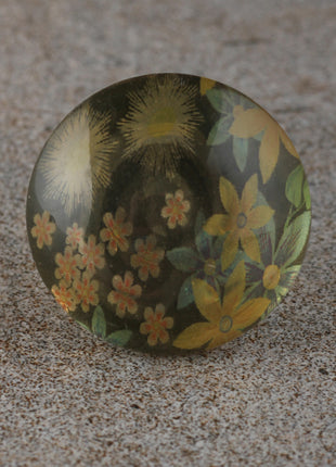 Floral Design Resin Dresser cabinet knob