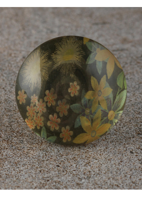 Floral Design Resin Dresser cabinet knob