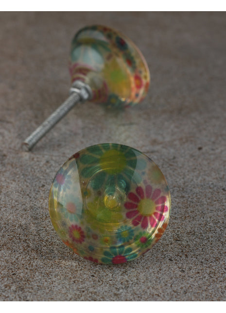 Floral Design Kitchen cabinet Resin knob