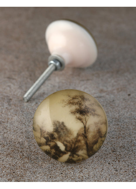 Antique Scenery Dresser Resin Knob