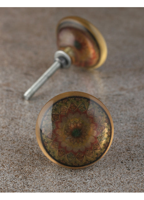 Floral Design Drawer Cabinet Resin Knob