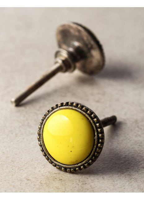 Yellow Center Metal knob