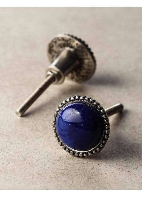 Blue Center Metal knob
