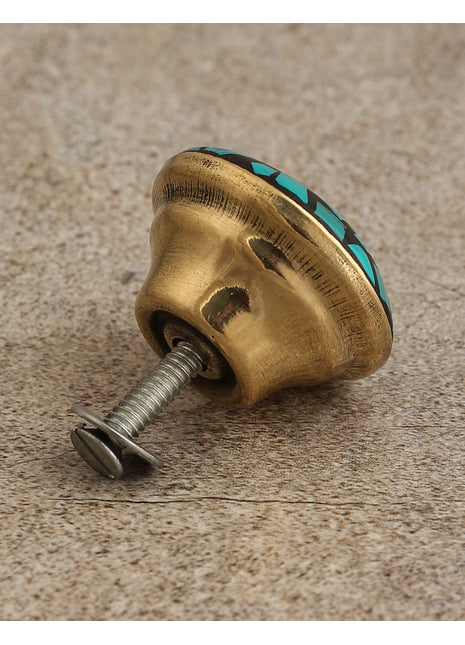 Rustic Turquoise Design Resin Kitchen Cabinet Knobs