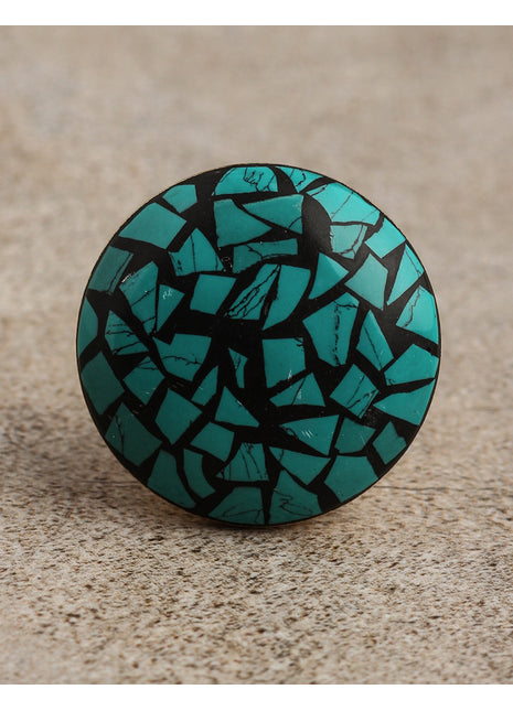 Rustic Turquoise Design Resin Kitchen Cabinet Knobs
