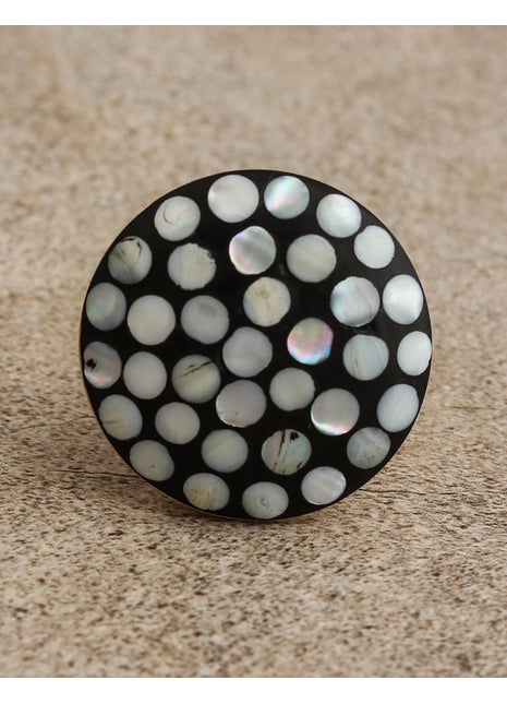 Decorative Polka White Dots Resin Cabinet Knob