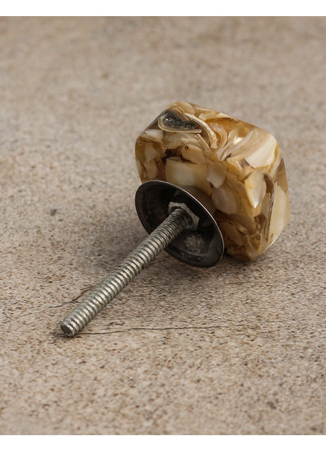 Square Shaped Wood Knobs with Decorative Resin