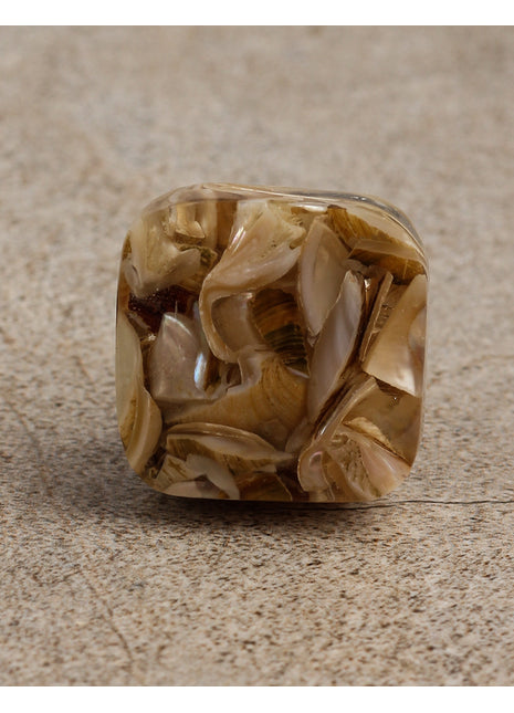 Square Shaped Wood Knobs with Decorative Resin