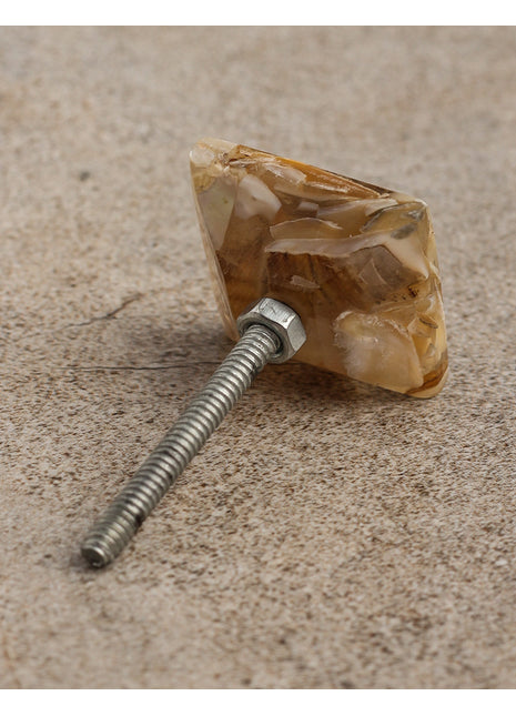 Square Shape Wooden Resin Door Cabinet Knobs