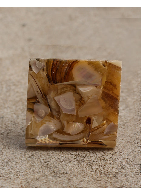 Square Shape Wooden Resin Door Cabinet Knobs