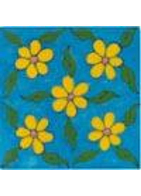 Luxury Kitchen Backsplash Floral Leafy Design Blue Pottery Tile