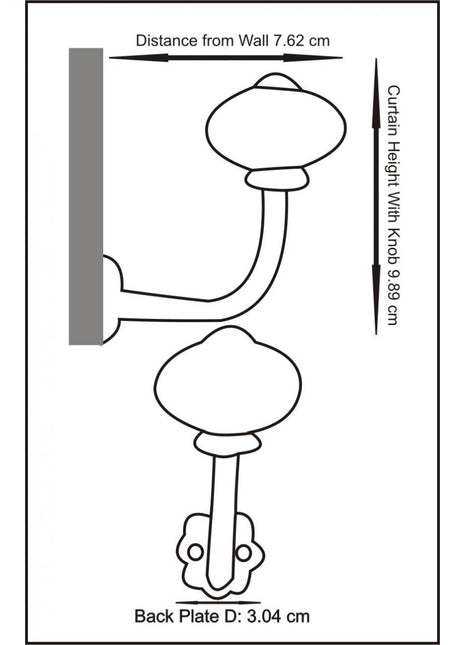 Curtain Tie Backs Hook Decorative Wall Hook-Black (Set of Two)