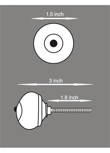 Black Flower and Leaf On White Base Ceramic Knob