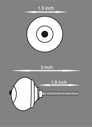 Turquoise Flower On White Ceramic Cabinet Knob