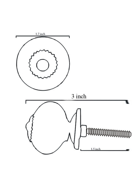 Vintage Black Floral Print On White Ceramic Wardrobe Cabinet Knob