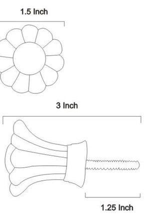 Moss Green Daisy Flower Glass Drawer Cabinet Knob