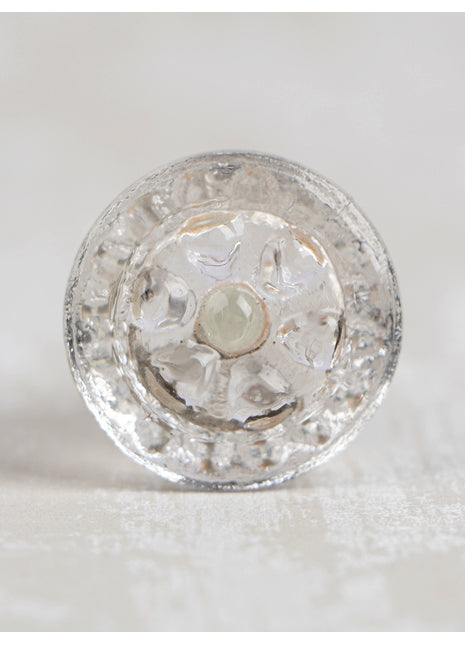 Vintage Crystalline Clear Glassware Dresser Cabinet Knob (Small)