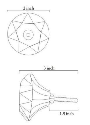 Wine Glass Diamond Cut Mushroom Shaped Door Knob (X-Large)