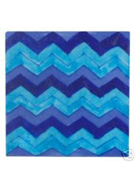 Blue, turquoise & purple wave design tile (4x4)