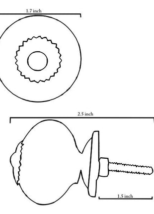 Red design on Turquoise and White Base knob