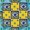 Antique Turquoise Yellow Ceramic Tile Mural (10x10)