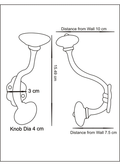 Multicolor Round Ceramic Knob With Metal Wall Hanger