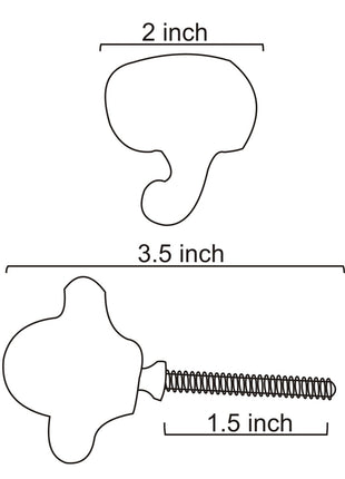 Designer Black Elephant Shape Cabinet Knob For Kids Room