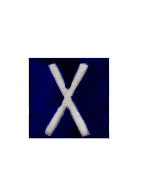 White X alphabet blue tile (2x2)