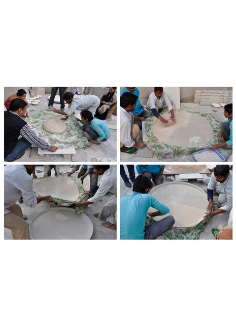 Blue Pottery Lotus Design Collectible Plate 40 inches One of a Kind Piece, Art and Collectibles, Limca Book of Records