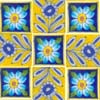 Handcrafted Yellow Base Floral Ceramic Tile Mural (10x10)