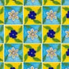 Handmade Yellow Turquoise Ceramic Tile Mural (10x10)