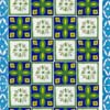Turquoise Green Floral Leafy Ceramic Tile Mural  (12x16)