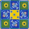 Fish and Flowers Pottery Tile Mural 11(10x10)