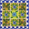 Floral Leafy Pattern Ceramic  Tile Mural (10x10)