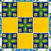 Yellow Green Checkered Ceramic  Tile Mural  (10x10)
