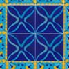 Handpainted Blue Design Ceramic Tile Mural  (16x16)