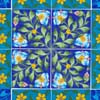 Handpainted Floral Leafy Ceramic Tile Mural  (16x16)