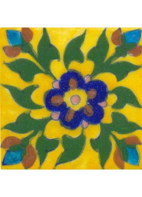 blue and green tile on yellow tile 3x3