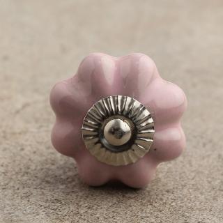 BPCK-048 Pink Flower Cabinet Knob-Silver