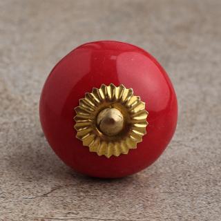 BPCK-069 Red Cabinet knob-Brass