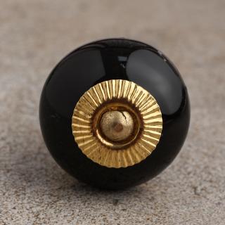 BPCK-070 Black Colored Cabinet knob-Brass