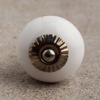 BPCK-074 White Cabinet knob-Antique Silver