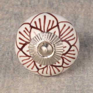 BPCK-249 Flower Ceramic knob-Silver