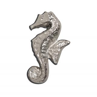 Silver Seahorse Ocean Fish Metallic Knob