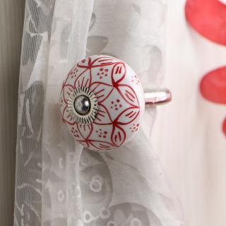 Curtain Tie Backs Hook Decorative Wall Hook- Red  (Set of Two)