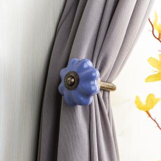 Curtain Tie Backs Hook Decorative Wall Hook-Blue