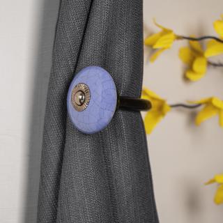 Curtain Tie Backs Hook Decorative Wall Hook- Blue Crackle (Set of Two)
