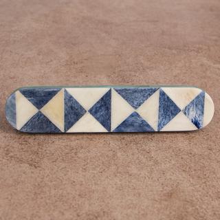 Natural Handmade Horn Bone Drawer Pull-Blue White-01