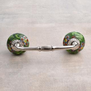 Decorative Beaded Green Pull for Drawer 